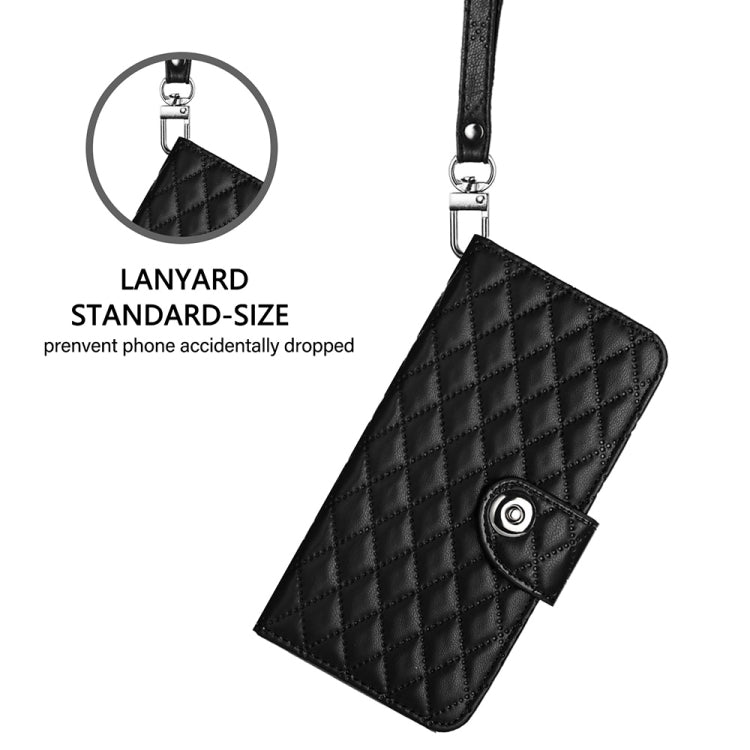 For Tecno Camon 20 / 20 Pro 4G Rhombic Texture Flip Leather Phone Case with Lanyard