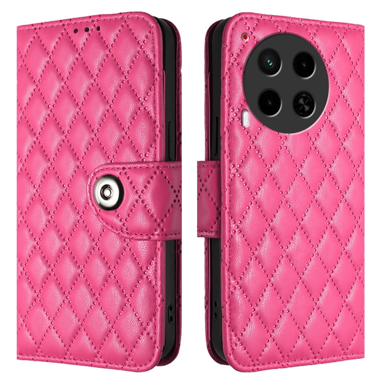 For Tecno Camon 30 5G / 4G Rhombic Texture Flip Leather Phone Case with Lanyard