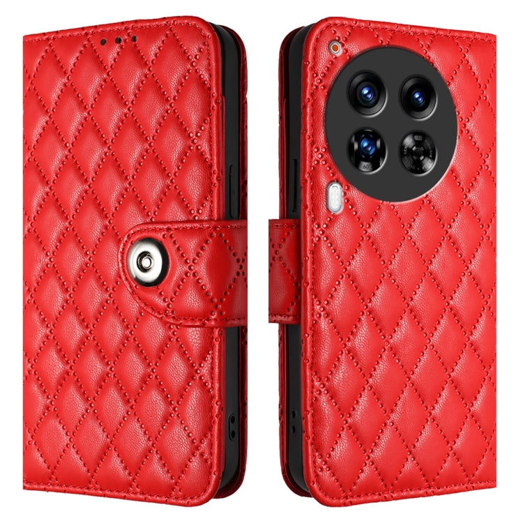 For Tecno Camon 30 Premier 5G Rhombic Texture Flip Leather Phone Case with Lanyard