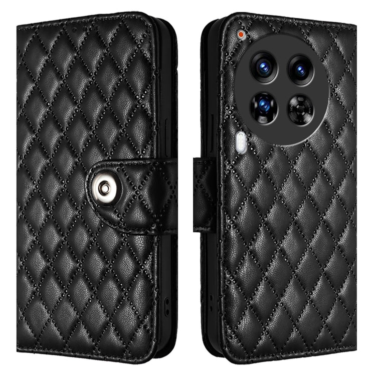 For Tecno Camon 30 Premier 5G Rhombic Texture Flip Leather Phone Case with Lanyard