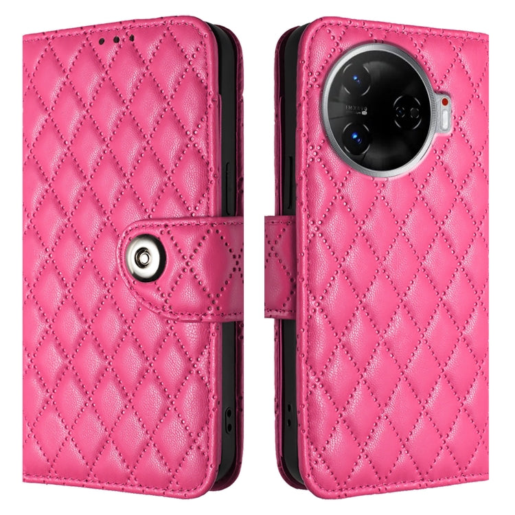 For Tecno Camon 30 Pro 5G Rhombic Texture Flip Leather Phone Case with Lanyard