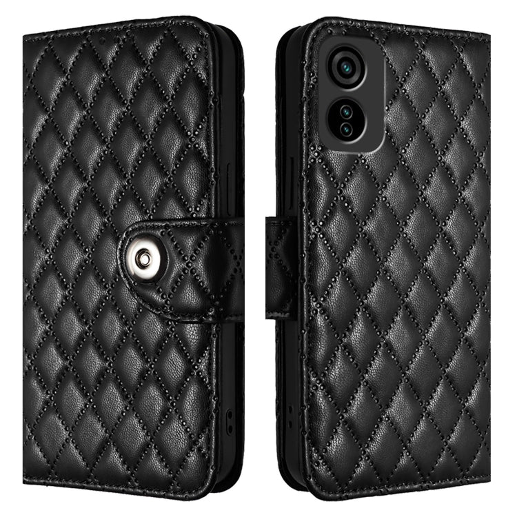 For Tecno Pop 6c / itel A18 Rhombic Texture Flip Leather Phone Case with Lanyard