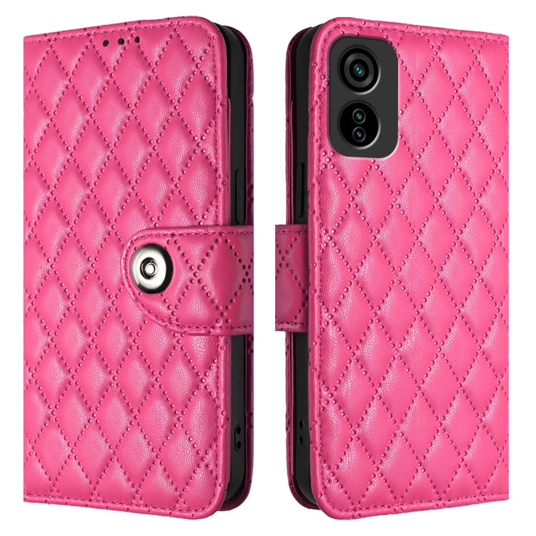 For Tecno Pop 6c / itel A18 Rhombic Texture Flip Leather Phone Case with Lanyard