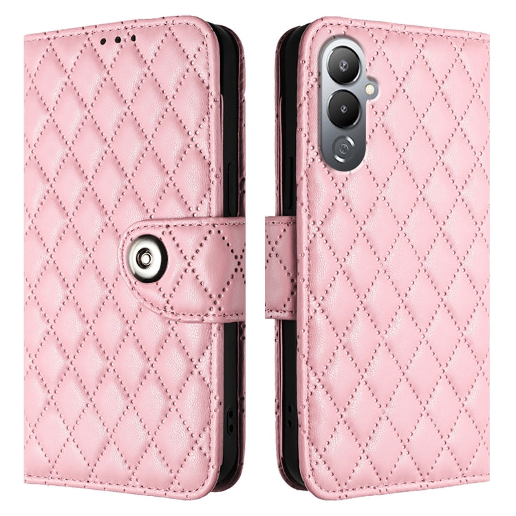 For Tecno Pova 4 Rhombic Texture Flip Leather Phone Case with Lanyard