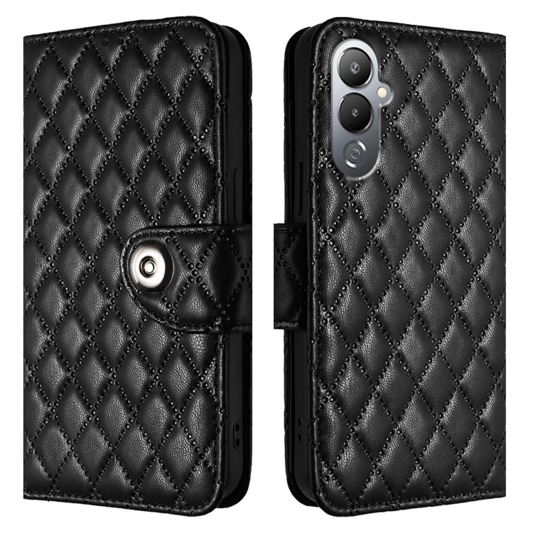 For Tecno Pova 4 Pro Rhombic Texture Flip Leather Phone Case with Lanyard