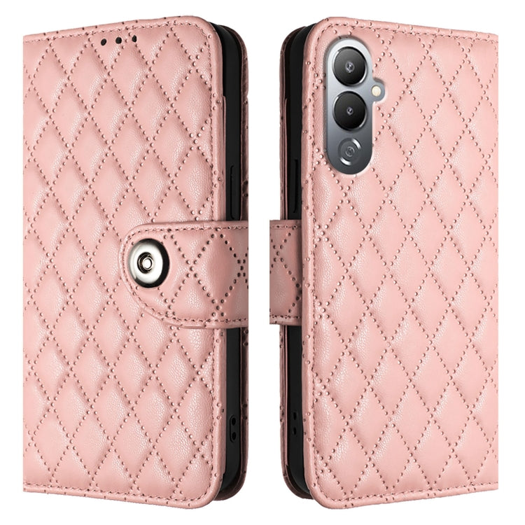 For Tecno Pova 4 Pro Rhombic Texture Flip Leather Phone Case with Lanyard