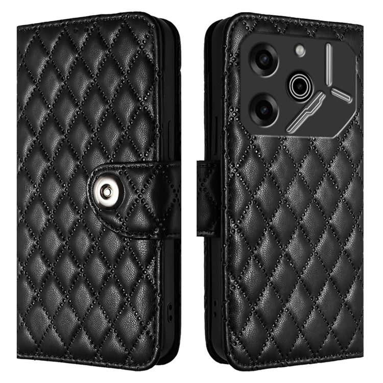 For Tecno Pova 6 Pro / Pova 6 5G Rhombic Texture Flip Leather Phone Case with Lanyard