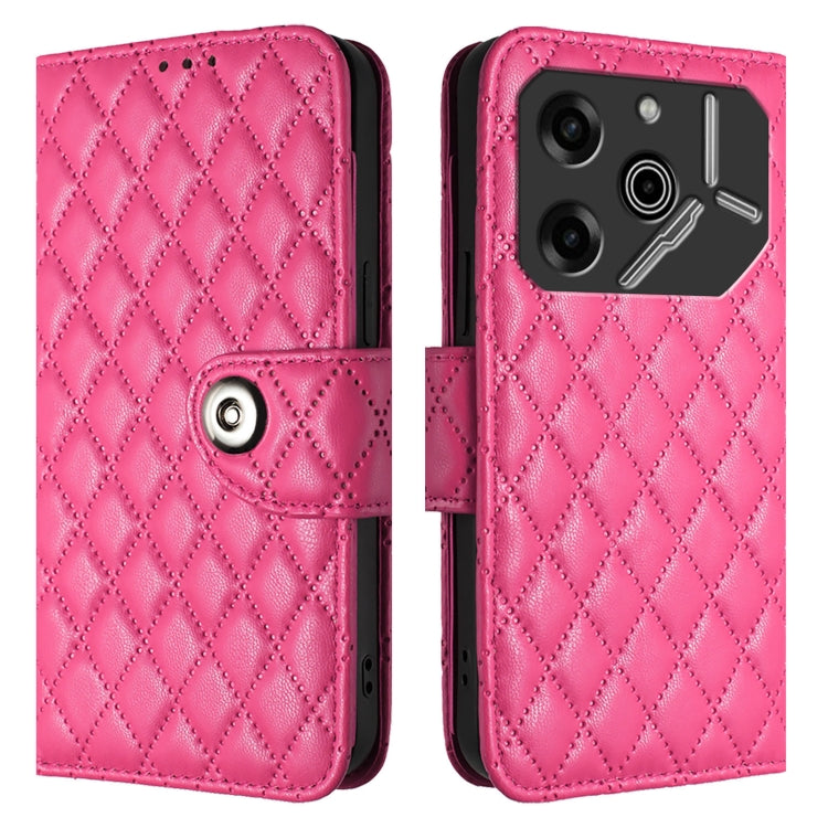 For Tecno Pova 6 Pro / Pova 6 5G Rhombic Texture Flip Leather Phone Case with Lanyard
