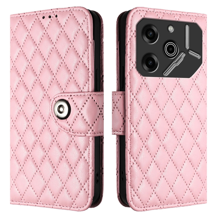 For Tecno Pova 6 Pro / Pova 6 5G Rhombic Texture Flip Leather Phone Case with Lanyard