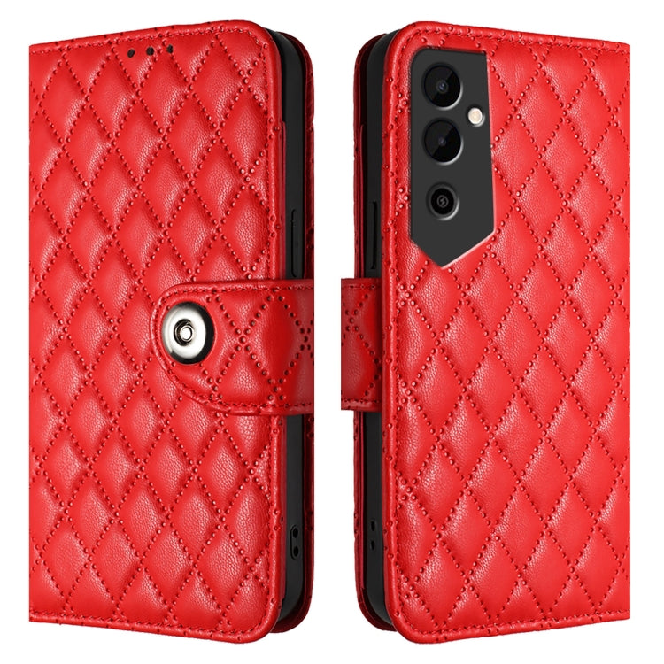 For Tecno Pova Neo 2 Rhombic Texture Flip Leather Phone Case with Lanyard