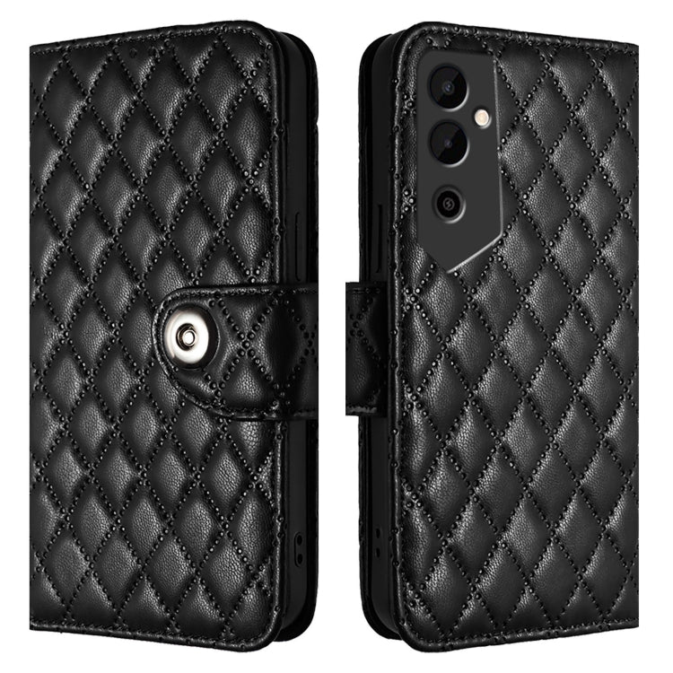 For Tecno Pova Neo 2 Rhombic Texture Flip Leather Phone Case with Lanyard