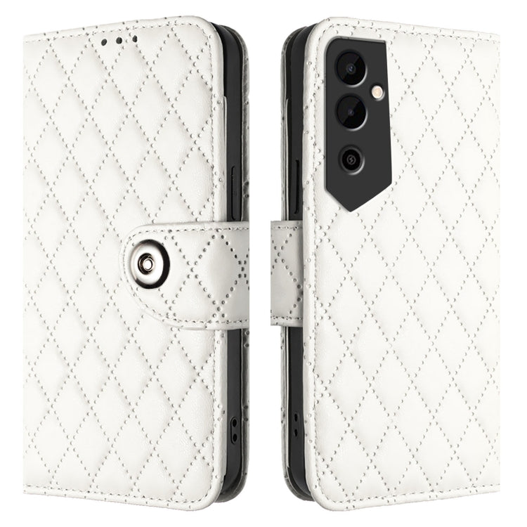 For Tecno Pova Neo 2 Rhombic Texture Flip Leather Phone Case with Lanyard
