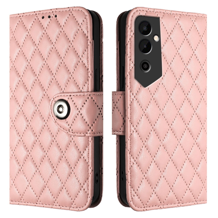 For Tecno Pova Neo 2 Rhombic Texture Flip Leather Phone Case with Lanyard