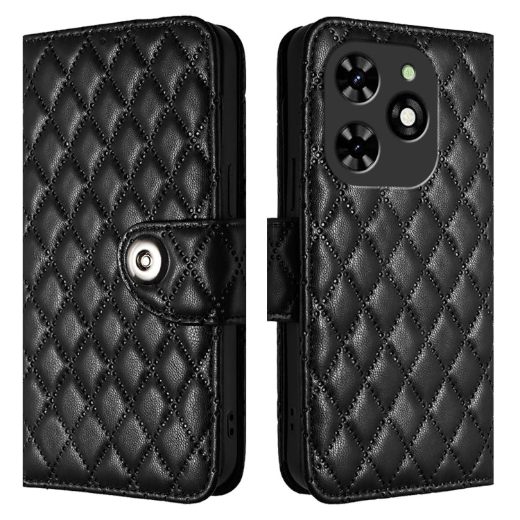 For Tecno Spark GO 2024 / Spark 20C Rhombic Texture Flip Leather Phone Case with Lanyard