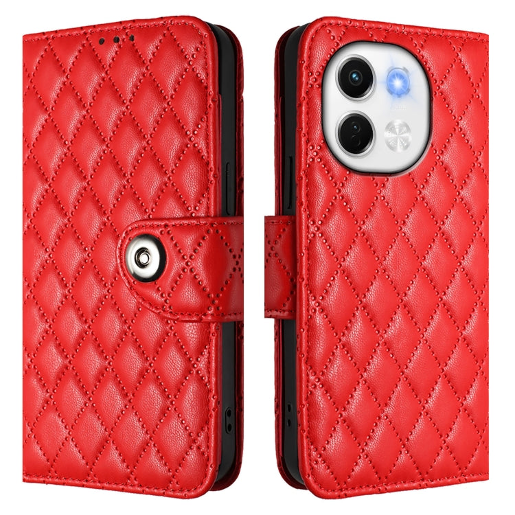 For Tecno Spark 30 5G Rhombic Texture Flip Leather Phone Case with Lanyard