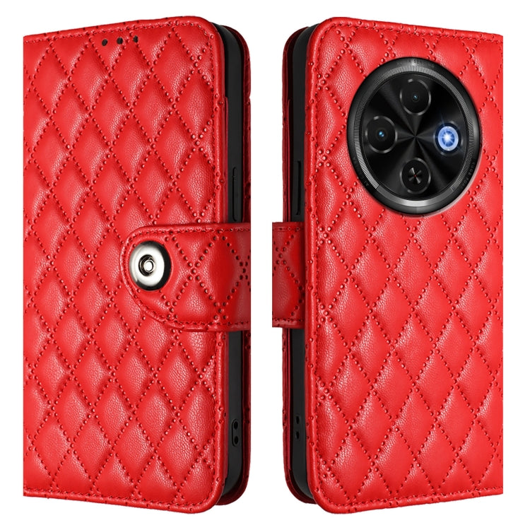 For Tecno Spark 30C 5G / Pop 9 5G Rhombic Texture Flip Leather Phone Case with Lanyard
