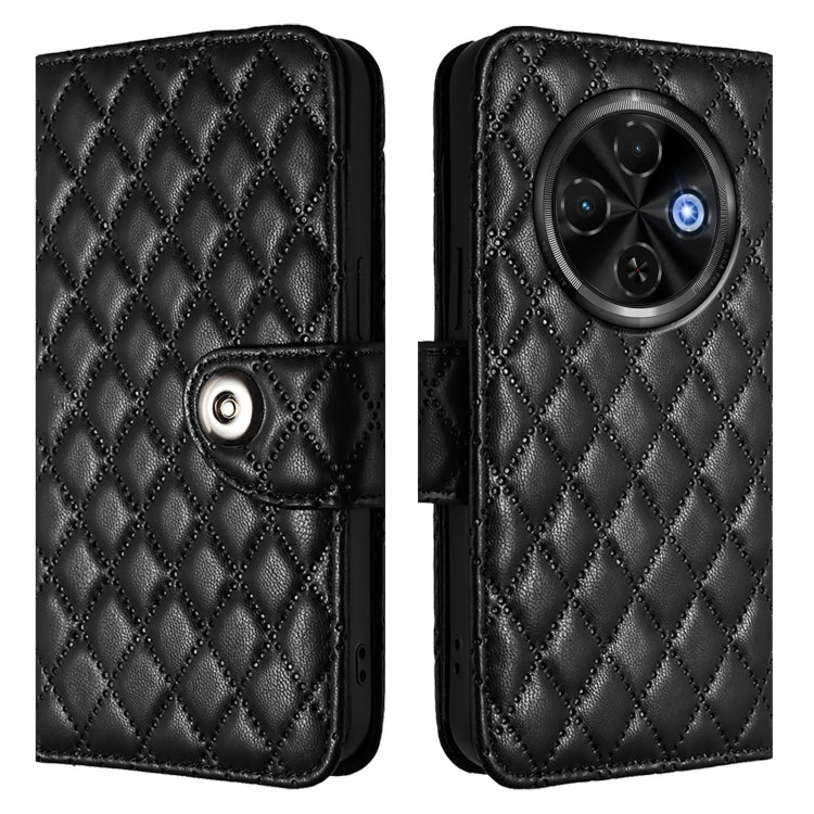 For Tecno Spark 30C 5G / Pop 9 5G Rhombic Texture Flip Leather Phone Case with Lanyard