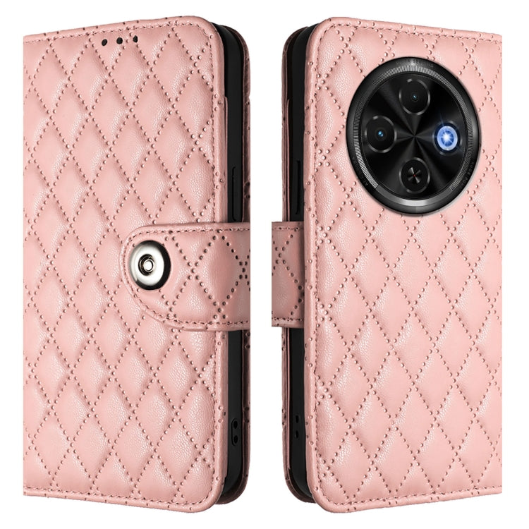 For Tecno Spark 30C 5G / Pop 9 5G Rhombic Texture Flip Leather Phone Case with Lanyard