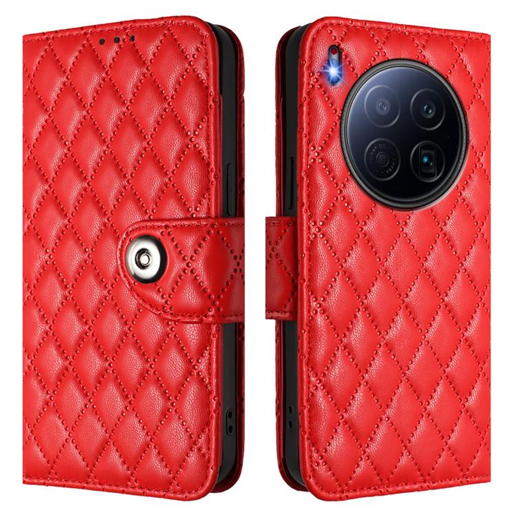 For Tecno Camon 40 Premier Rhombic Texture Flip Leather Phone Case with Lanyard