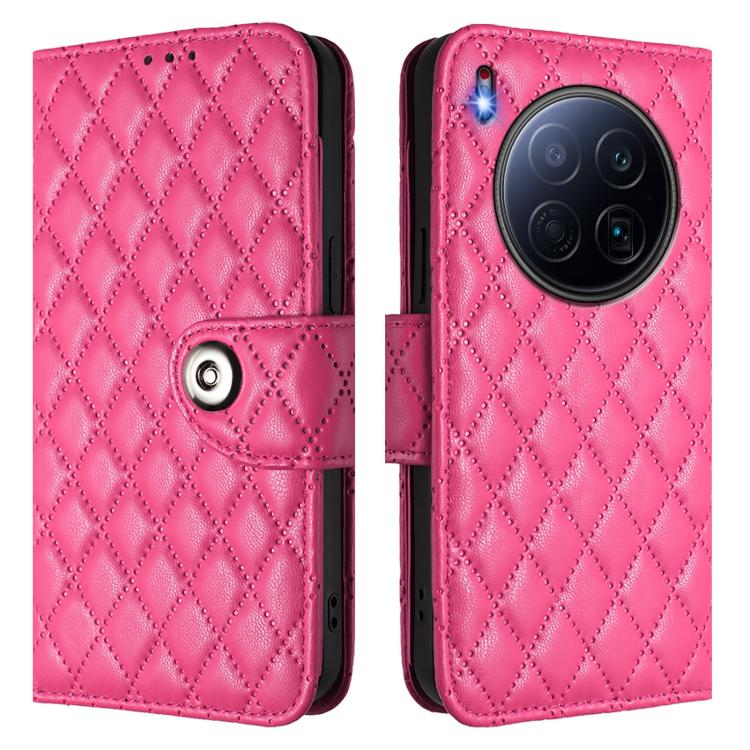 For Tecno Camon 40 Premier Rhombic Texture Flip Leather Phone Case with Lanyard