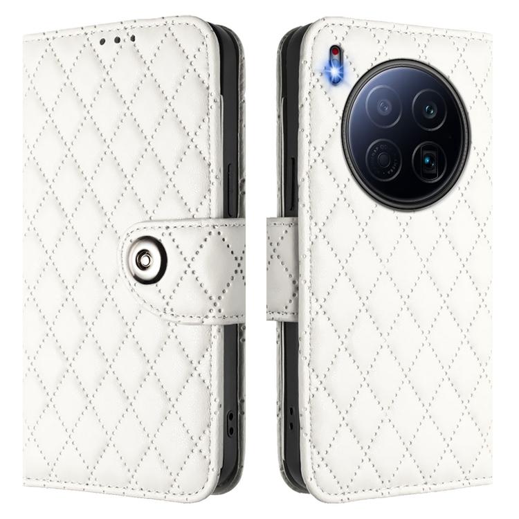For Tecno Camon 40 Premier Rhombic Texture Flip Leather Phone Case with Lanyard