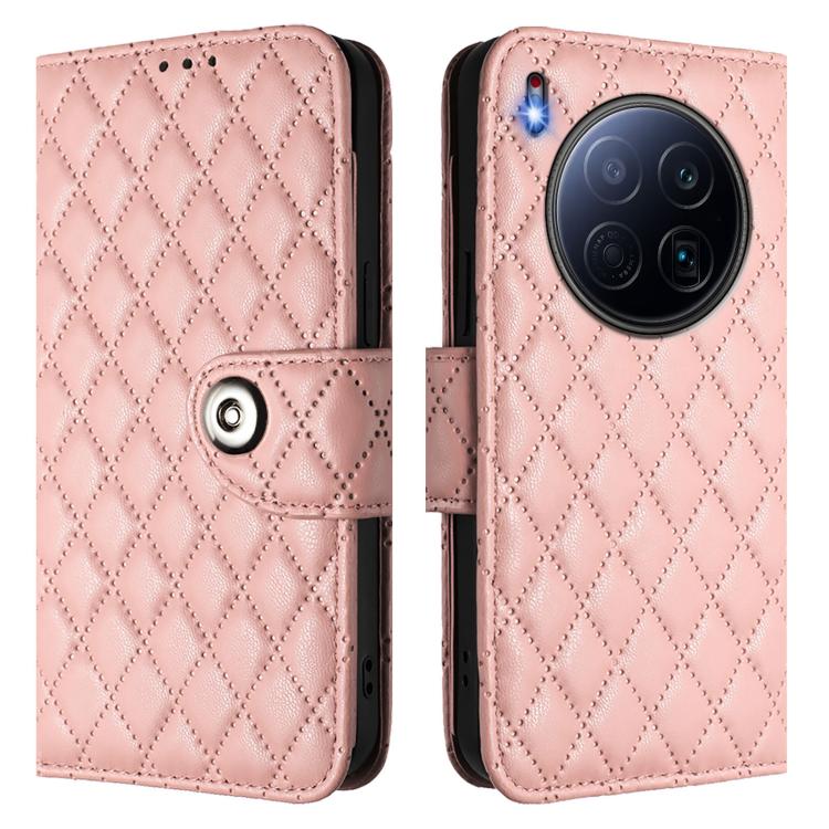 For Tecno Camon 40 Premier Rhombic Texture Flip Leather Phone Case with Lanyard