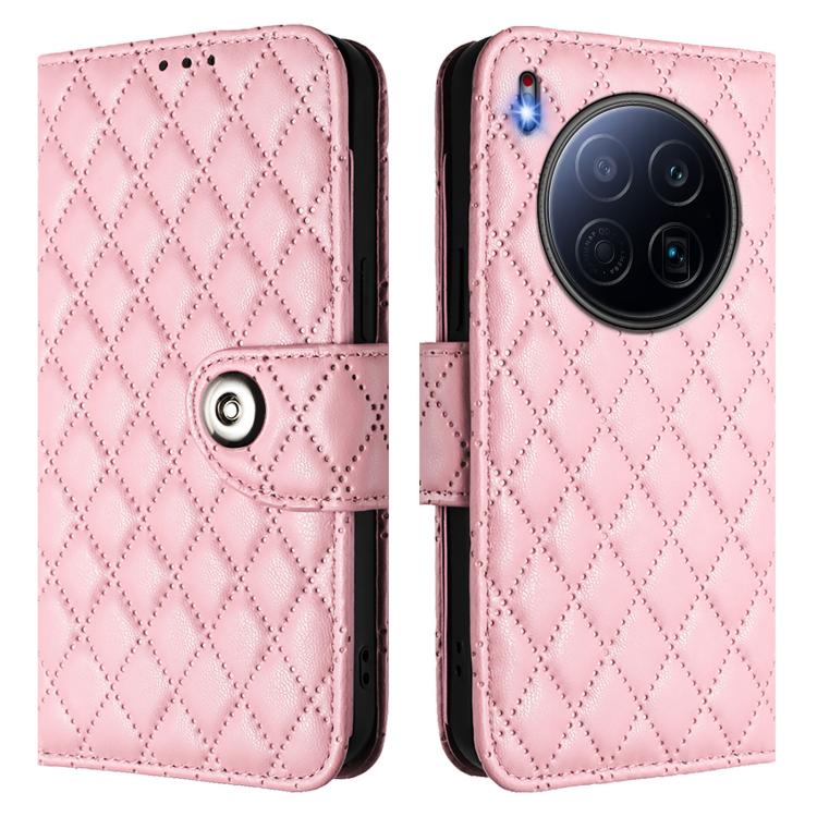 For Tecno Camon 40 Premier Rhombic Texture Flip Leather Phone Case with Lanyard