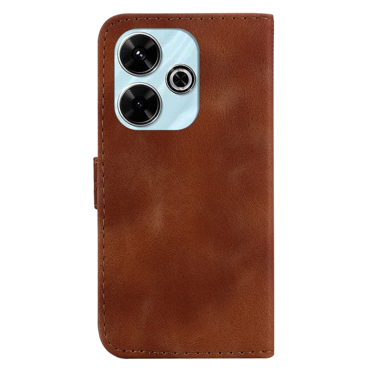 For Xiaomi Poco M6 4G Seven-shaped Embossed Leather Phone Case