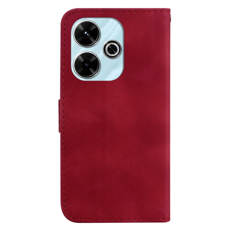 For Xiaomi Poco M6 4G Seven-shaped Embossed Leather Phone Case