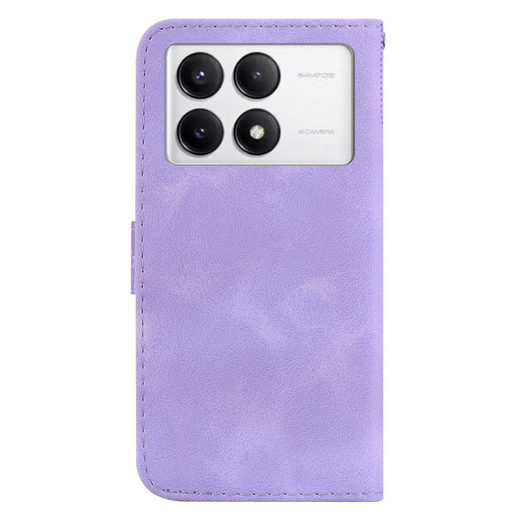 For Xiaomi Poco F6 Pro Seven-shaped Embossed Leather Phone Case