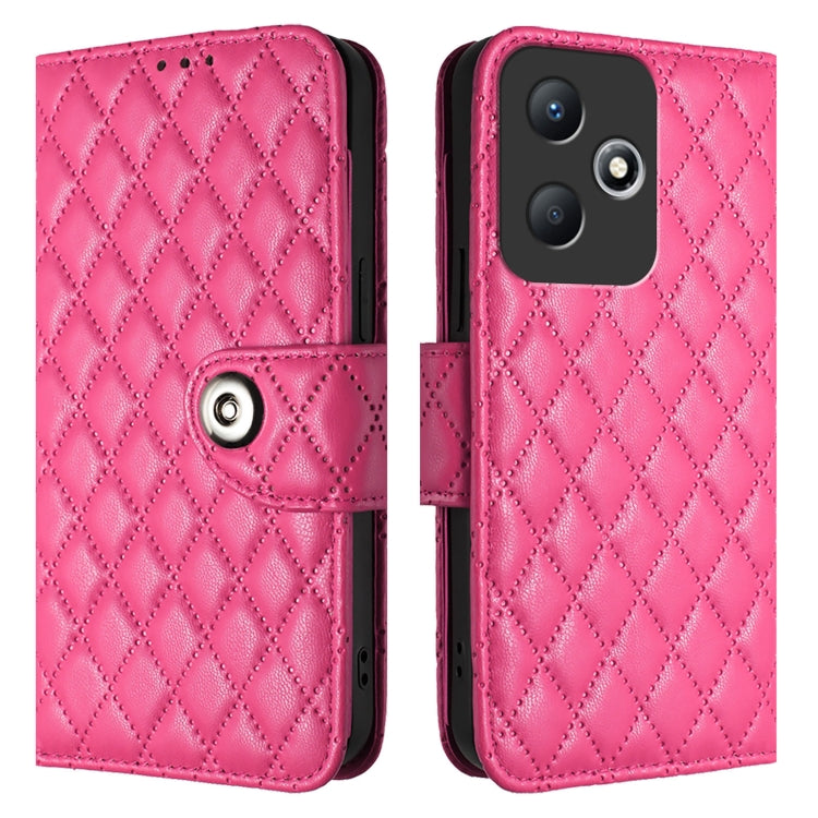 For Infinix Hot 30 Play / 30 Play NFC Rhombic Texture Flip Leather Phone Case with Lanyard