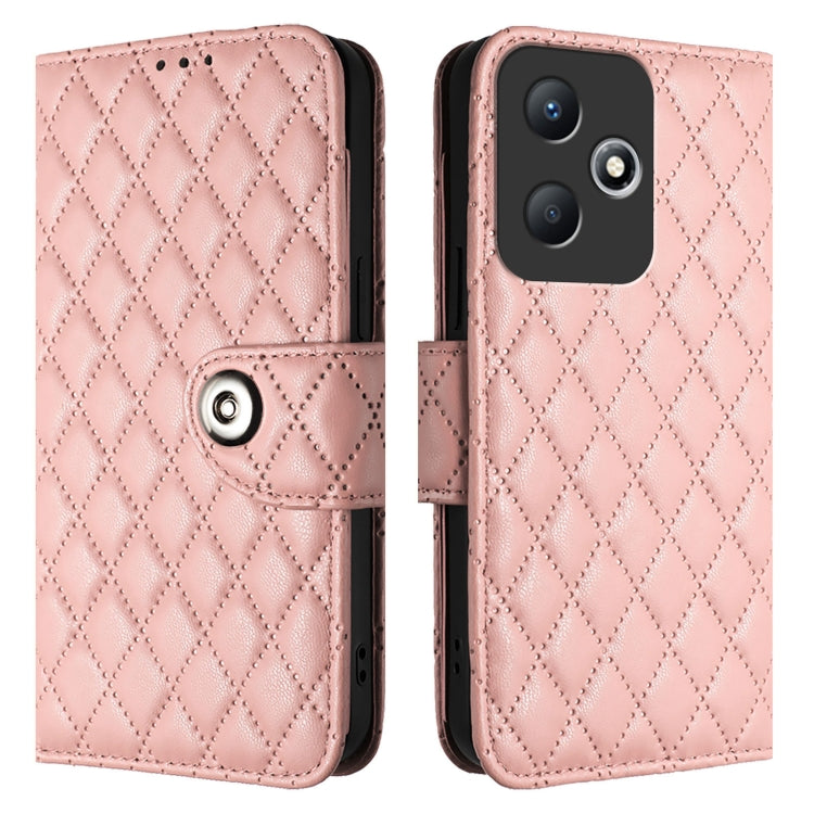 For Infinix Hot 30 Play / 30 Play NFC Rhombic Texture Flip Leather Phone Case with Lanyard