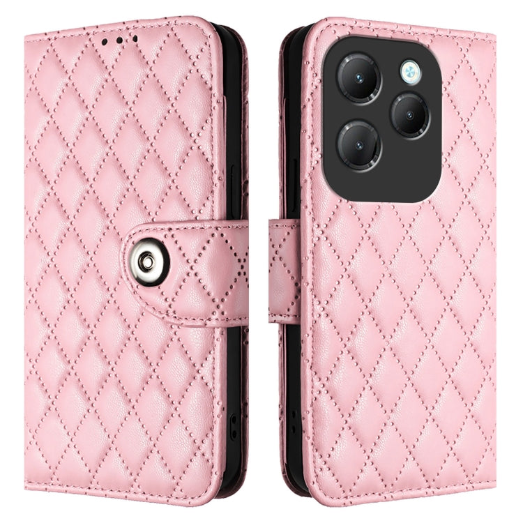 For Infinix Hot 40 / Hot 40 Pro Rhombic Texture Flip Leather Phone Case with Lanyard