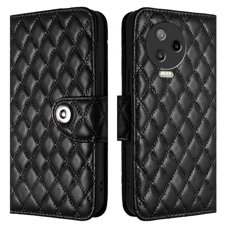 For Infinix Note 12 Pro / Note 12 2023 Rhombic Texture Flip Leather Phone Case with Lanyard