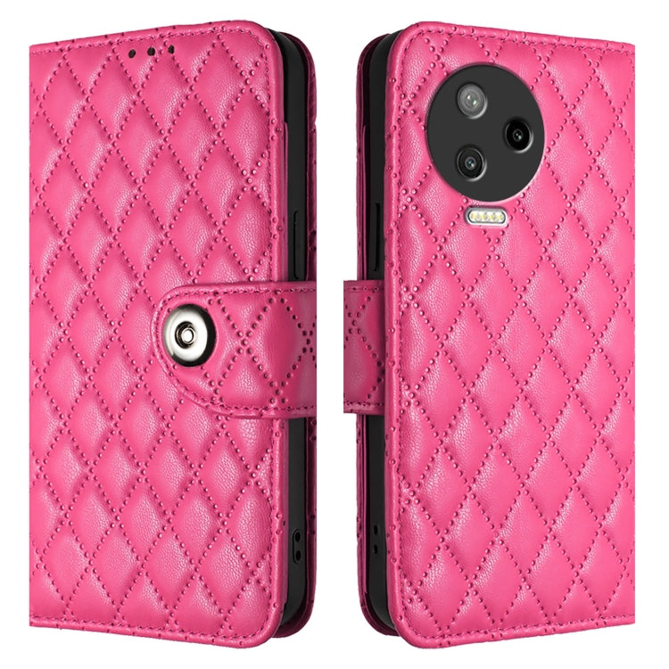 For Infinix Note 12 Pro / Note 12 2023 Rhombic Texture Flip Leather Phone Case with Lanyard