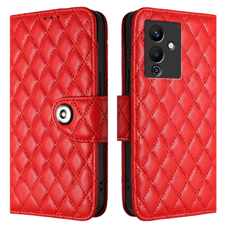 For Infinix Note 12 Pro 5G / Note 12 5G Rhombic Texture Flip Leather Phone Case with Lanyard