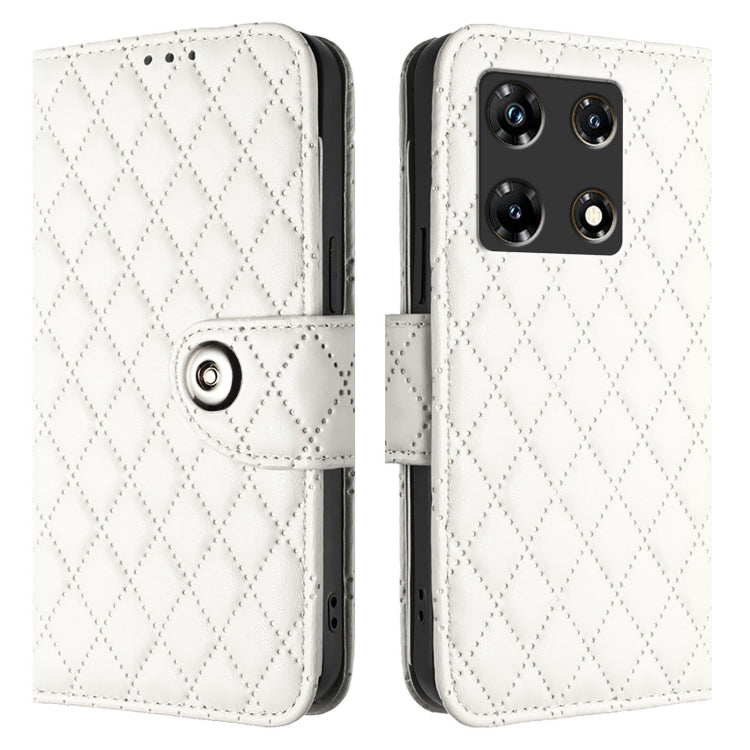 For Infinix Note 30 Pro / Note 30 5G Rhombic Texture Flip Leather Phone Case with Lanyard