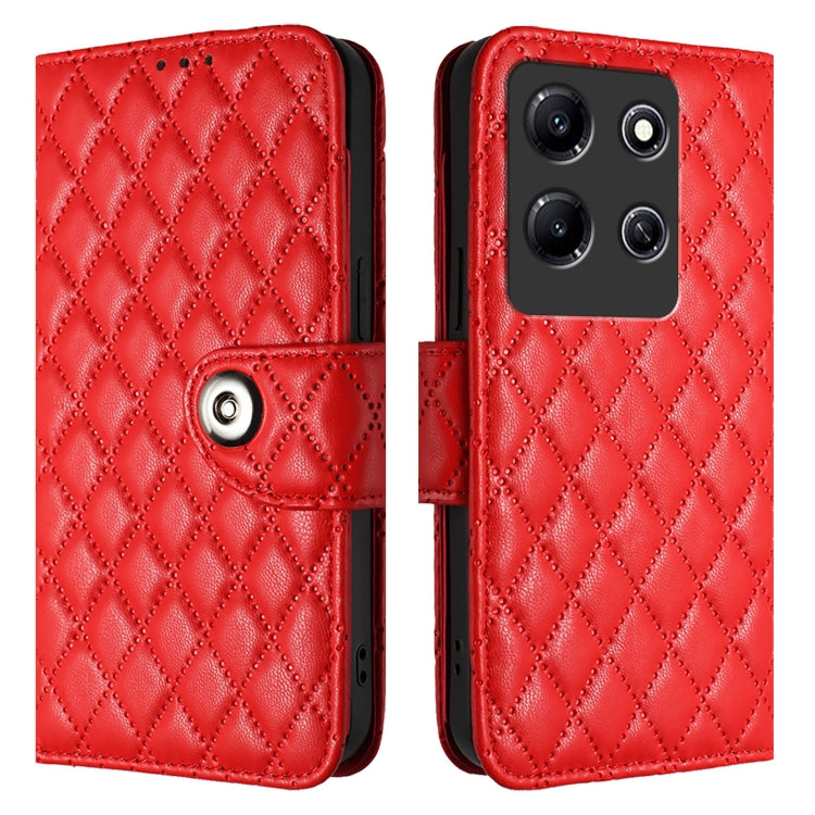 For Infinix Note 30i Rhombic Texture Flip Leather Phone Case with Lanyard