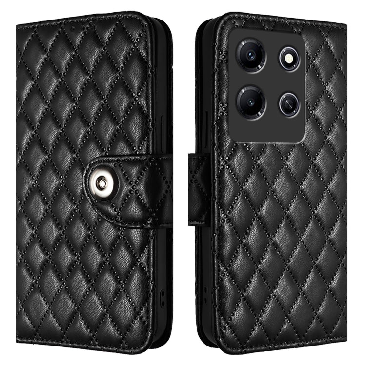 For Infinix Note 30i Rhombic Texture Flip Leather Phone Case with Lanyard