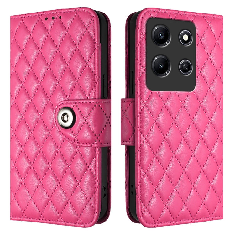 For Infinix Note 30i Rhombic Texture Flip Leather Phone Case with Lanyard