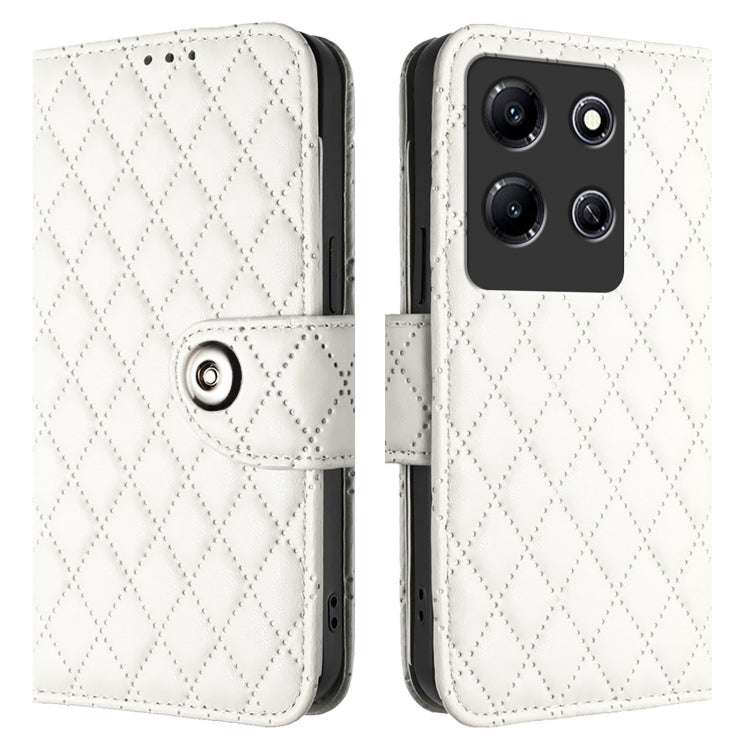 For Infinix Note 30i Rhombic Texture Flip Leather Phone Case with Lanyard