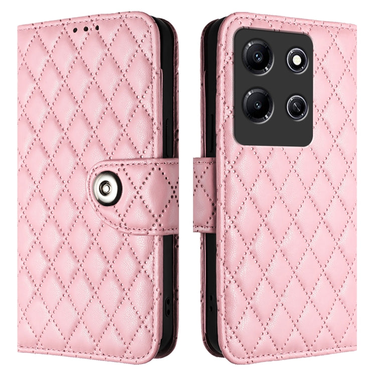 For Infinix Note 30i Rhombic Texture Flip Leather Phone Case with Lanyard