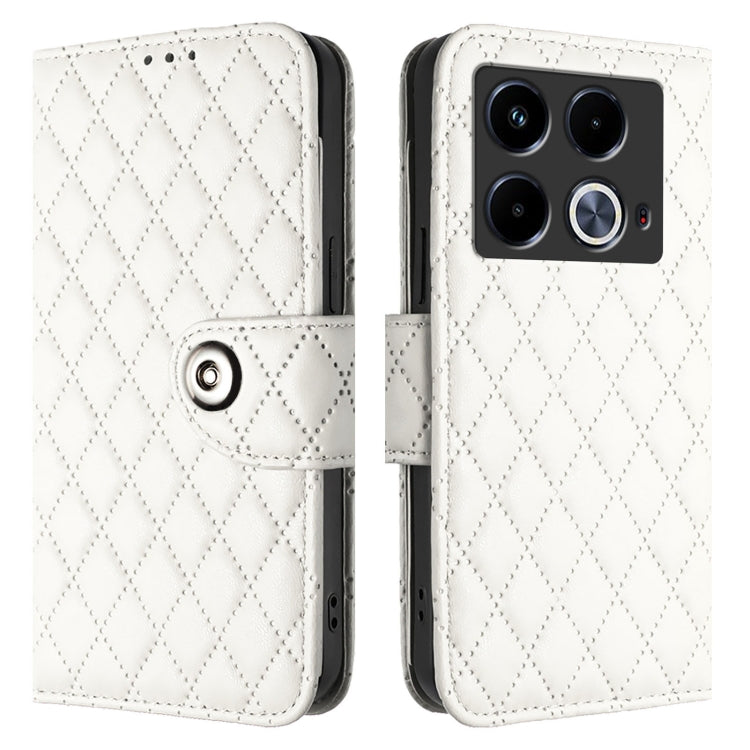 For Infinix Note 40 5G Rhombic Texture Flip Leather Phone Case with Lanyard