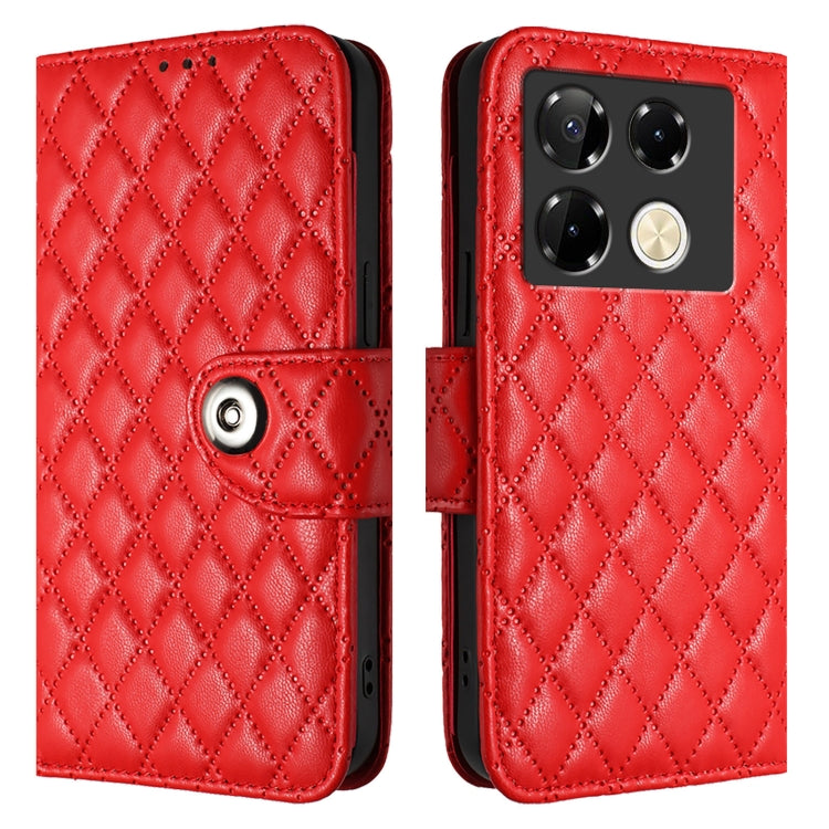 For Infinix Note 40 Pro 4G X6850 Rhombic Texture Flip Leather Phone Case with Lanyard