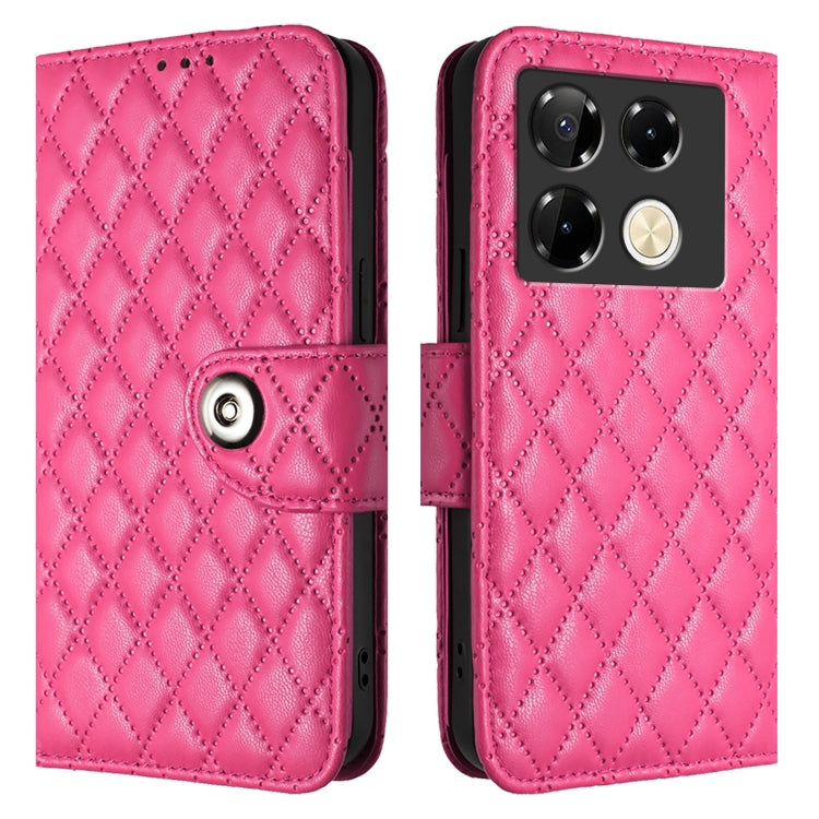 For Infinix Note 40 Pro 4G X6850 Rhombic Texture Flip Leather Phone Case with Lanyard