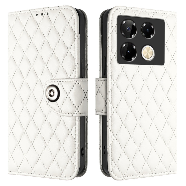 For Infinix Note 40 Pro 4G X6850 Rhombic Texture Flip Leather Phone Case with Lanyard
