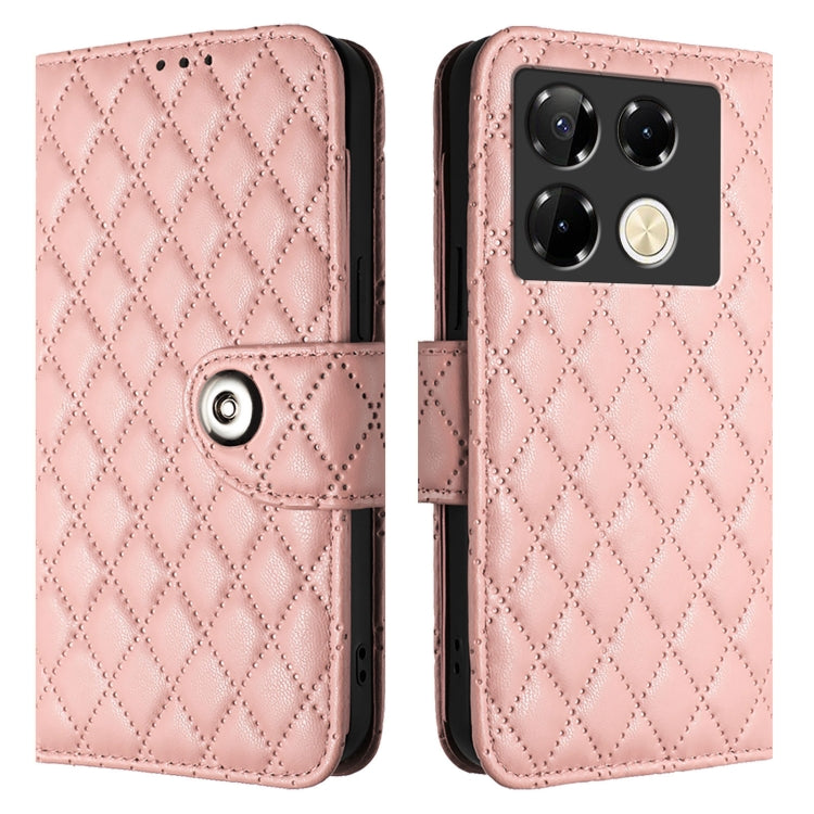 For Infinix Note 40 Pro 4G X6850 Rhombic Texture Flip Leather Phone Case with Lanyard