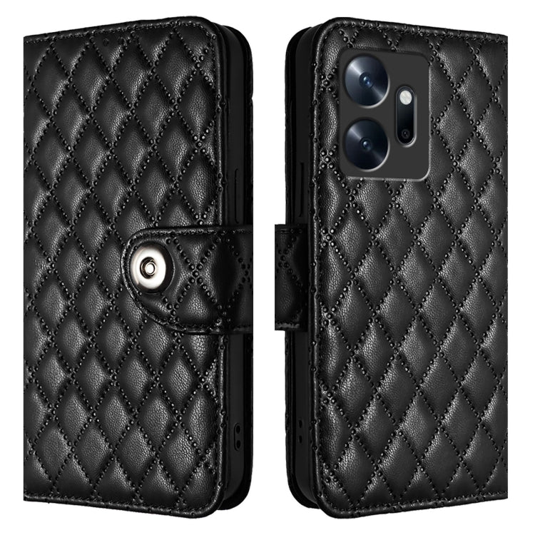 For Infinix Zero 20 Rhombic Texture Flip Leather Phone Case with Lanyard