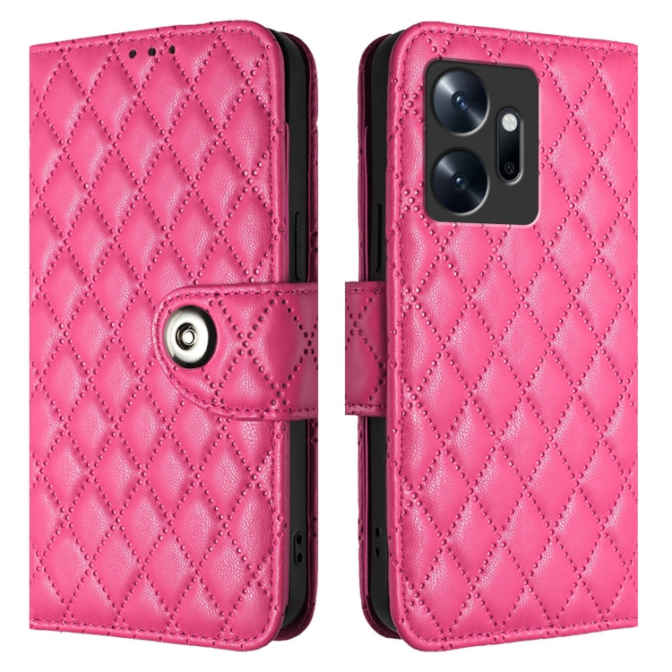 For Infinix Zero 20 Rhombic Texture Flip Leather Phone Case with Lanyard