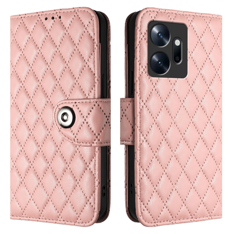 For Infinix Zero 20 Rhombic Texture Flip Leather Phone Case with Lanyard